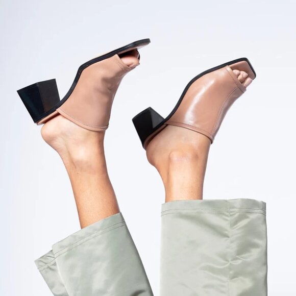 NEW INTENTIONALLY BLANK Made In Spain Leather Adelaide Heeled Sandals bark 253 - Picture 8 of 8